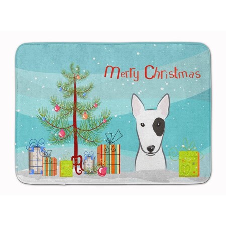 Carolines Treasures Christmas Tree and Bull Terrier Machine Washable Memory Foam Mat BB1581RUG